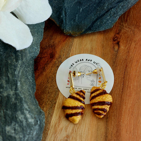 Chocolate Croissant Earrings | Food Inspired Statement Earrings