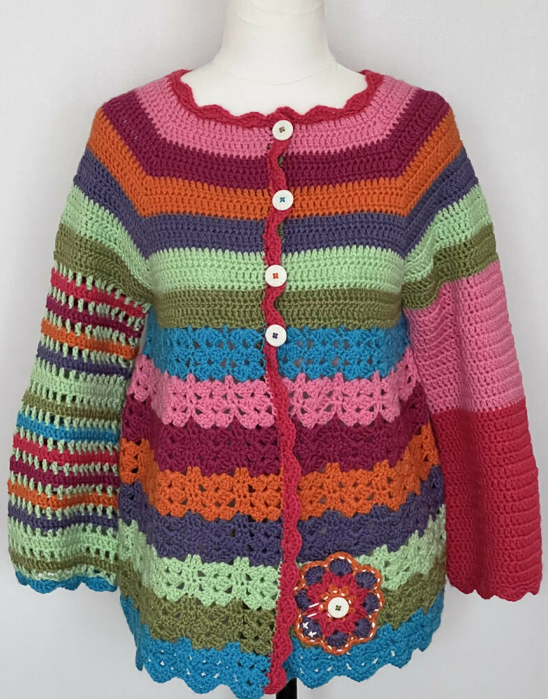 Crochet Girl’s Flower Cardigan