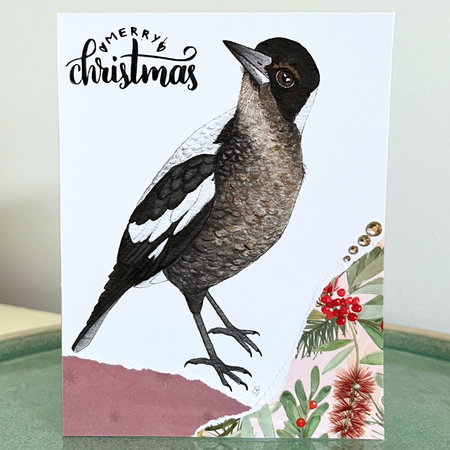 Christmas card - magpies & more Aussie birds (choice of options)