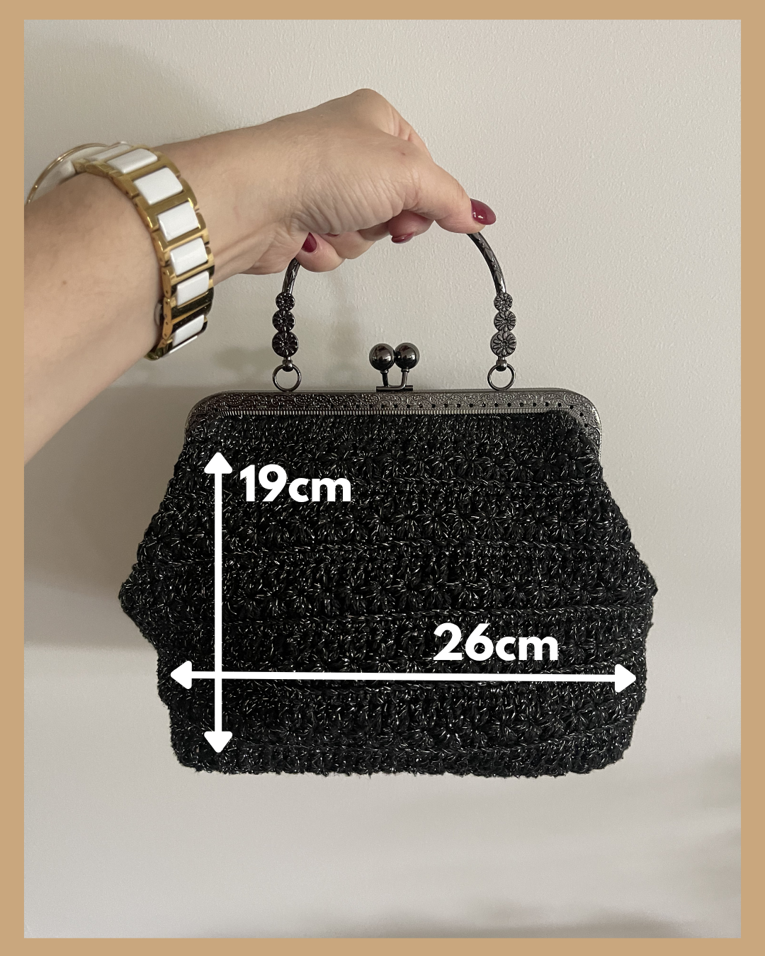 Handmade Crochet Clutch Bag / Evening Bag with Chain Strap