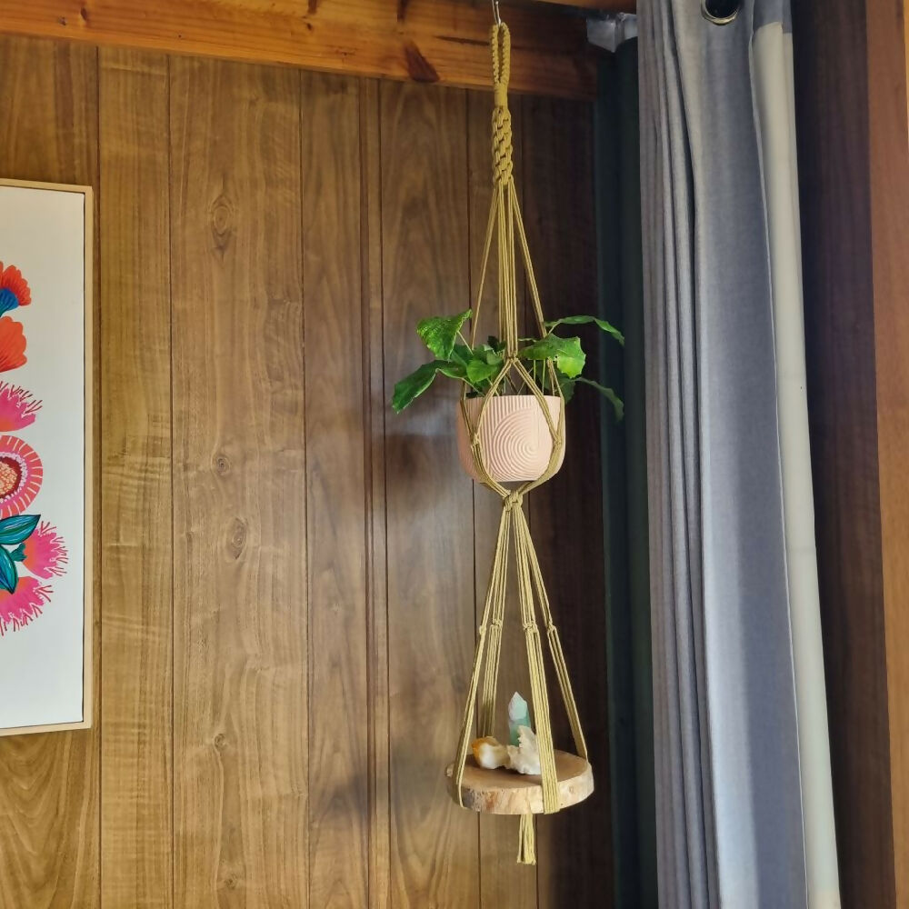 Kiralyno Plant Shelf Olive Wood Shelf HippySunday Handmade Plant Hanger