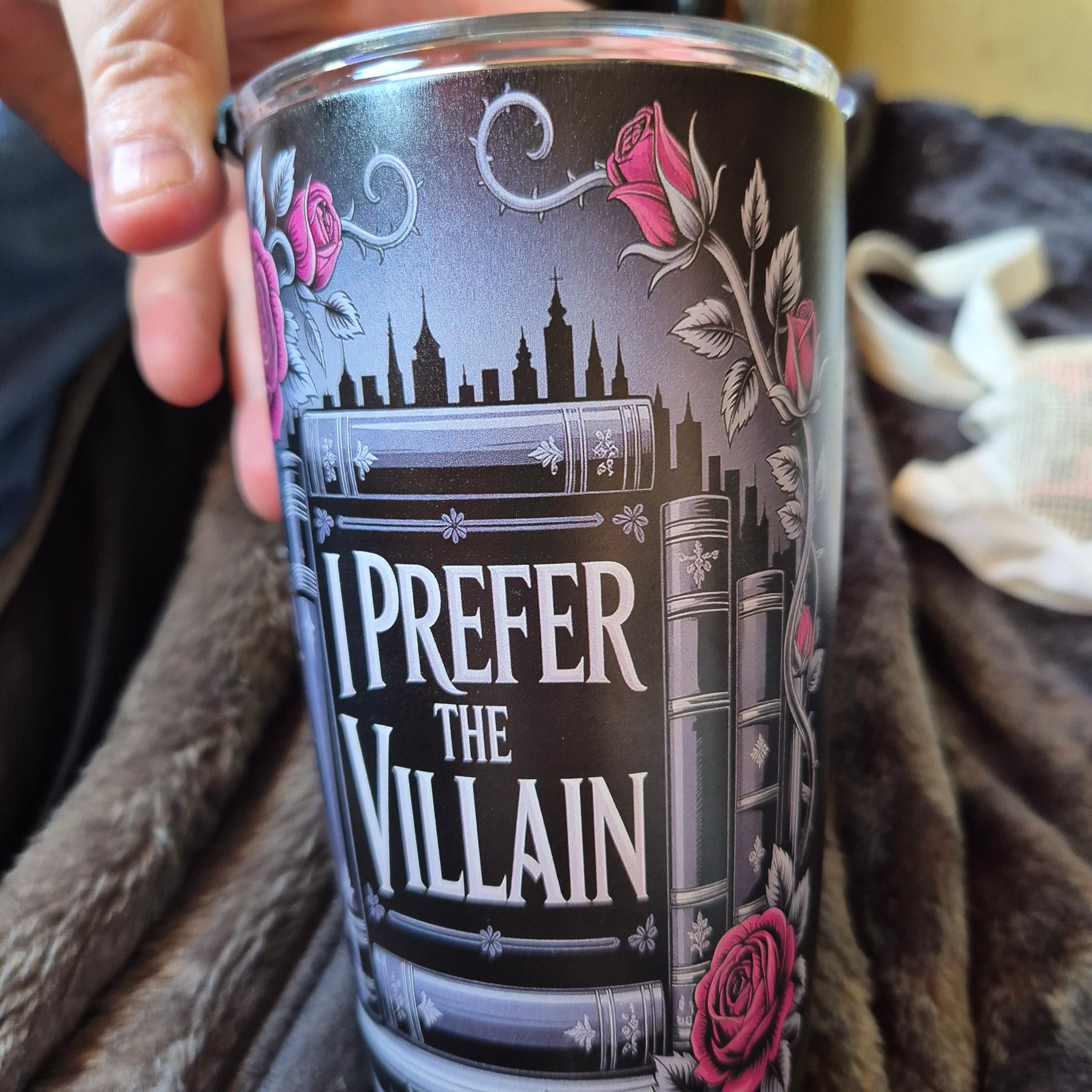 I Prefer the Villain Insulated 20oz Tumbler – Book Lover's Gift $25 🖤📚