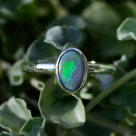 Green opal ring