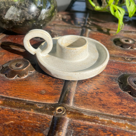 Ceramic White Candlestick Holder