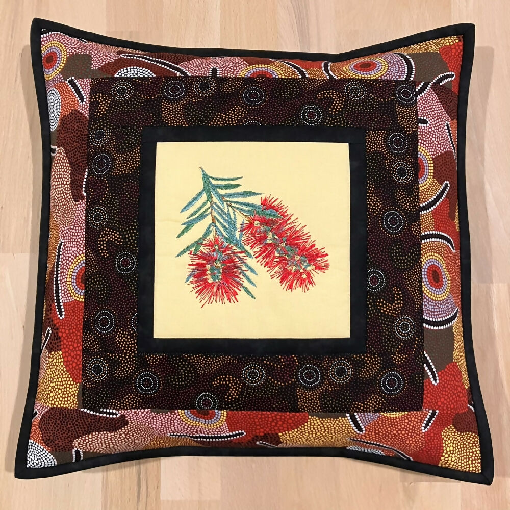 handmade Australian native quilted - bottlebrush