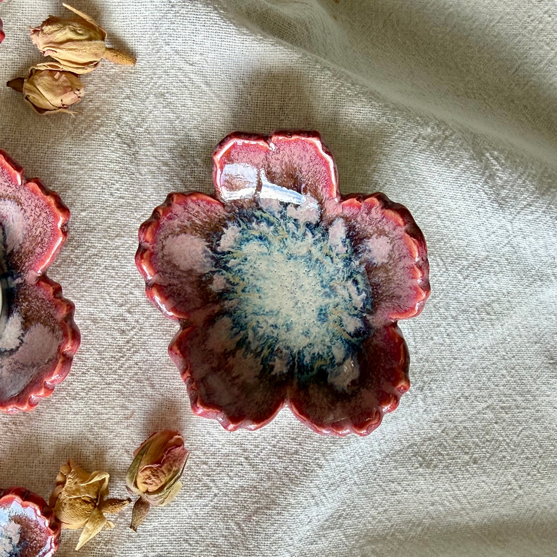 Porcelain Petal Dish | Tea Light Holder or Trinket Dish | Ceramic