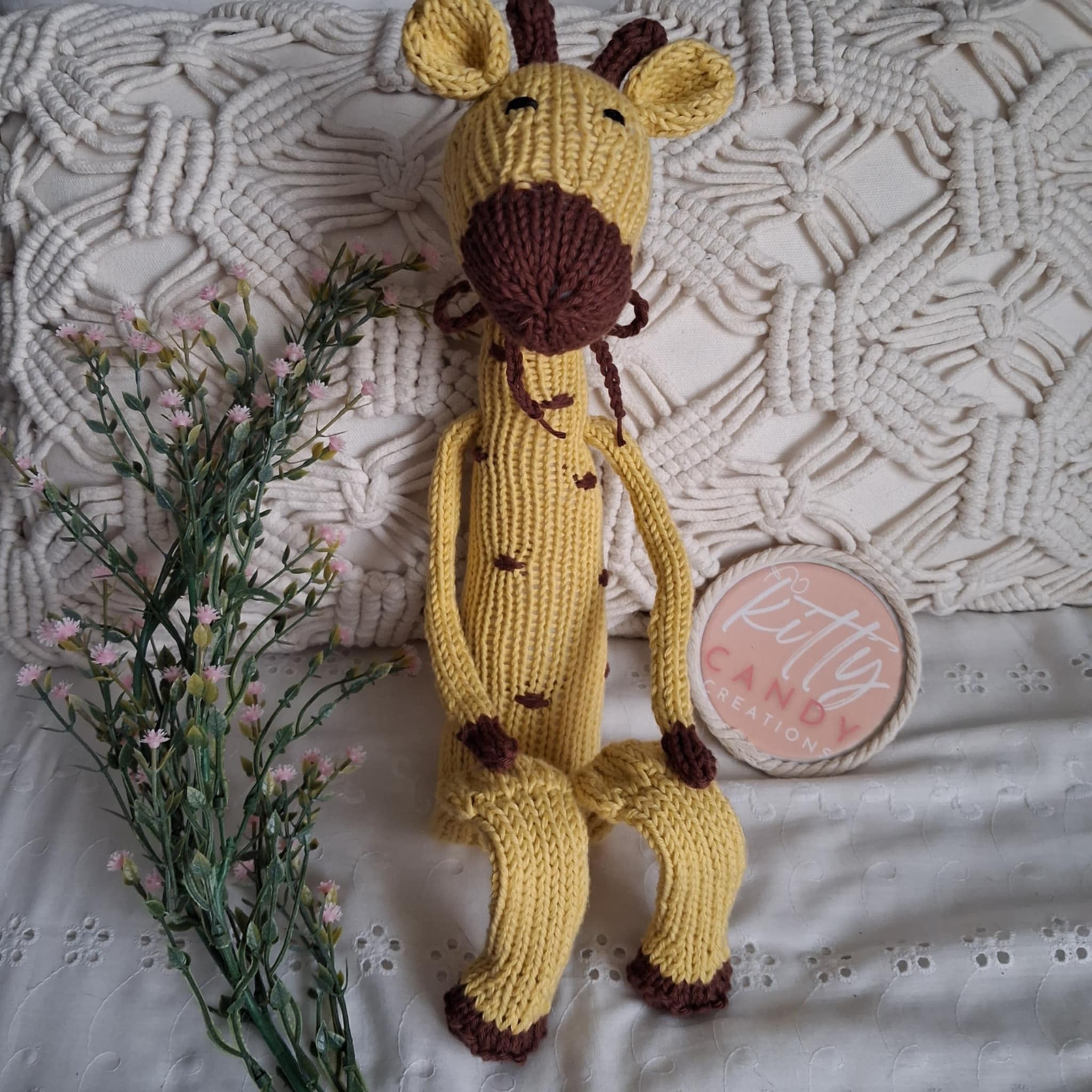 Handmade Knitted Giraffe - 100% Cotton