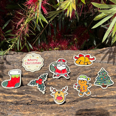 Ceramic Colourful hand painted Christmas Decorations / Ornaments