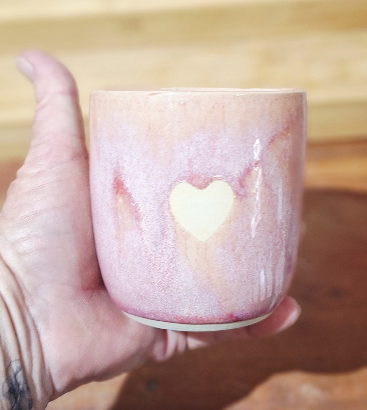 Coffee Latte Cup - Love heart Pink