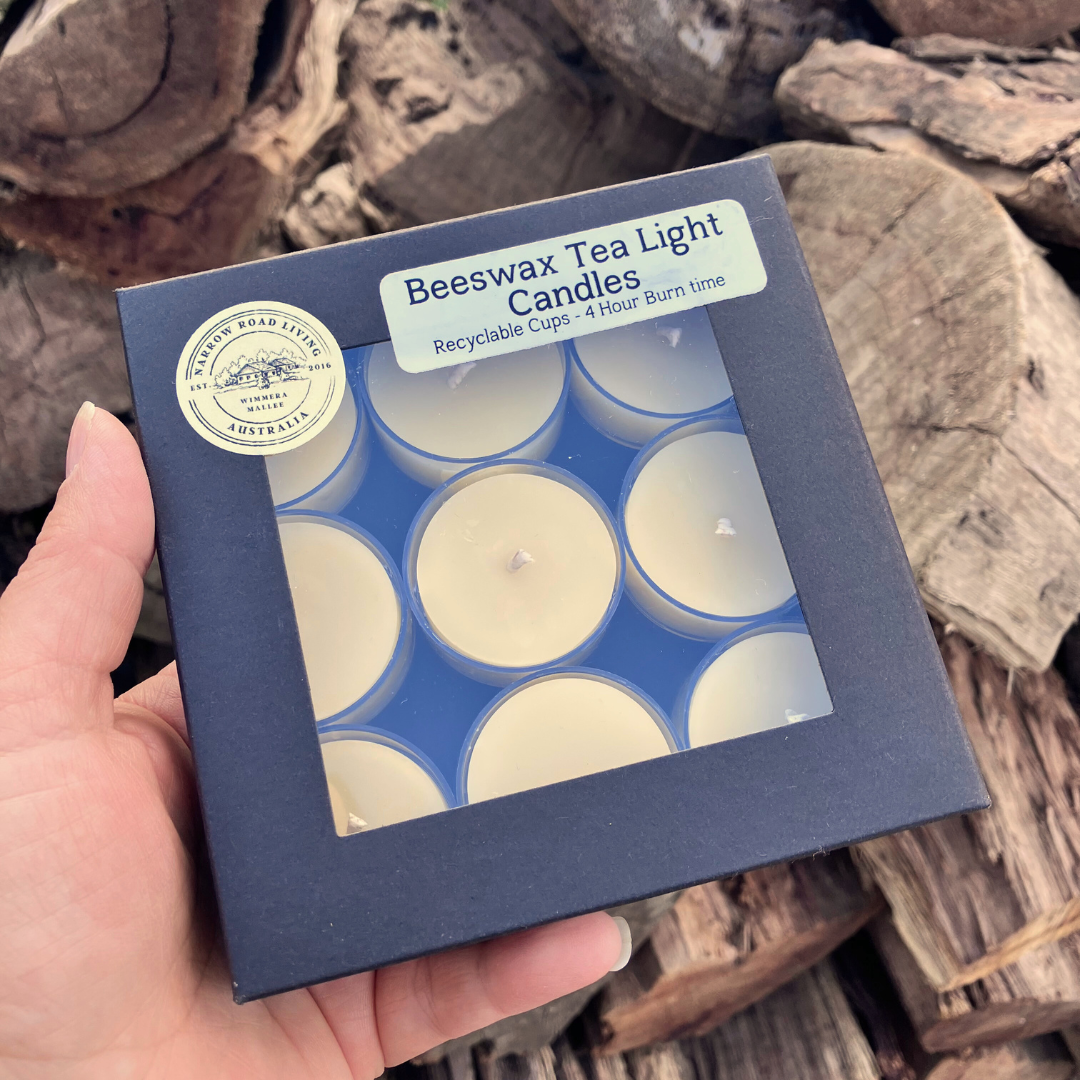 Beeswax Tea Light Candles – in clear recyclable cups
