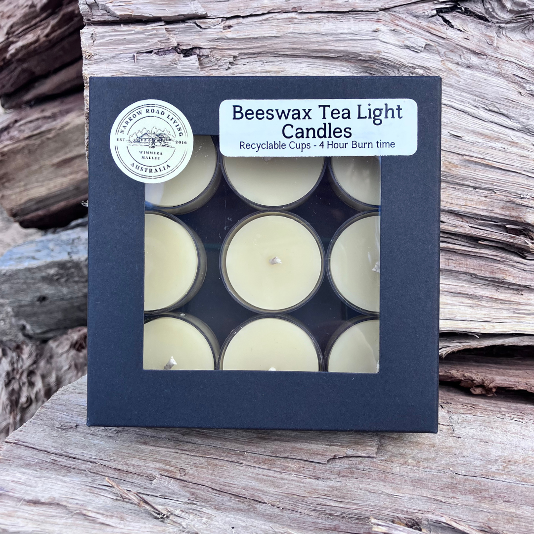 Beeswax Tea Light Candles – in clear recyclable cups