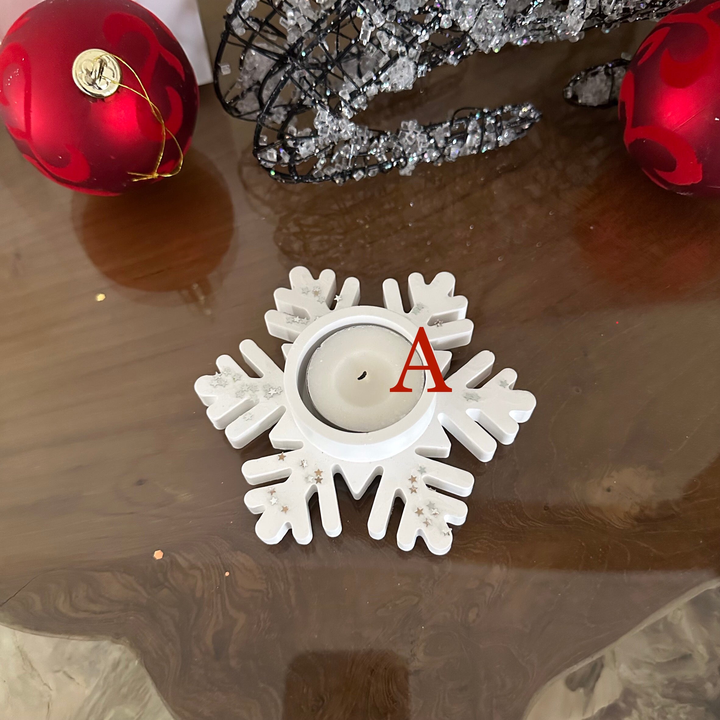 Snowflake tea light holder |christmas home decor