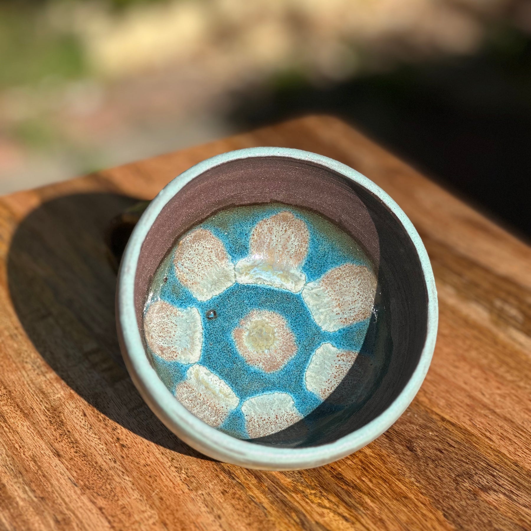 Ceramic Bowl - Teal Bloom