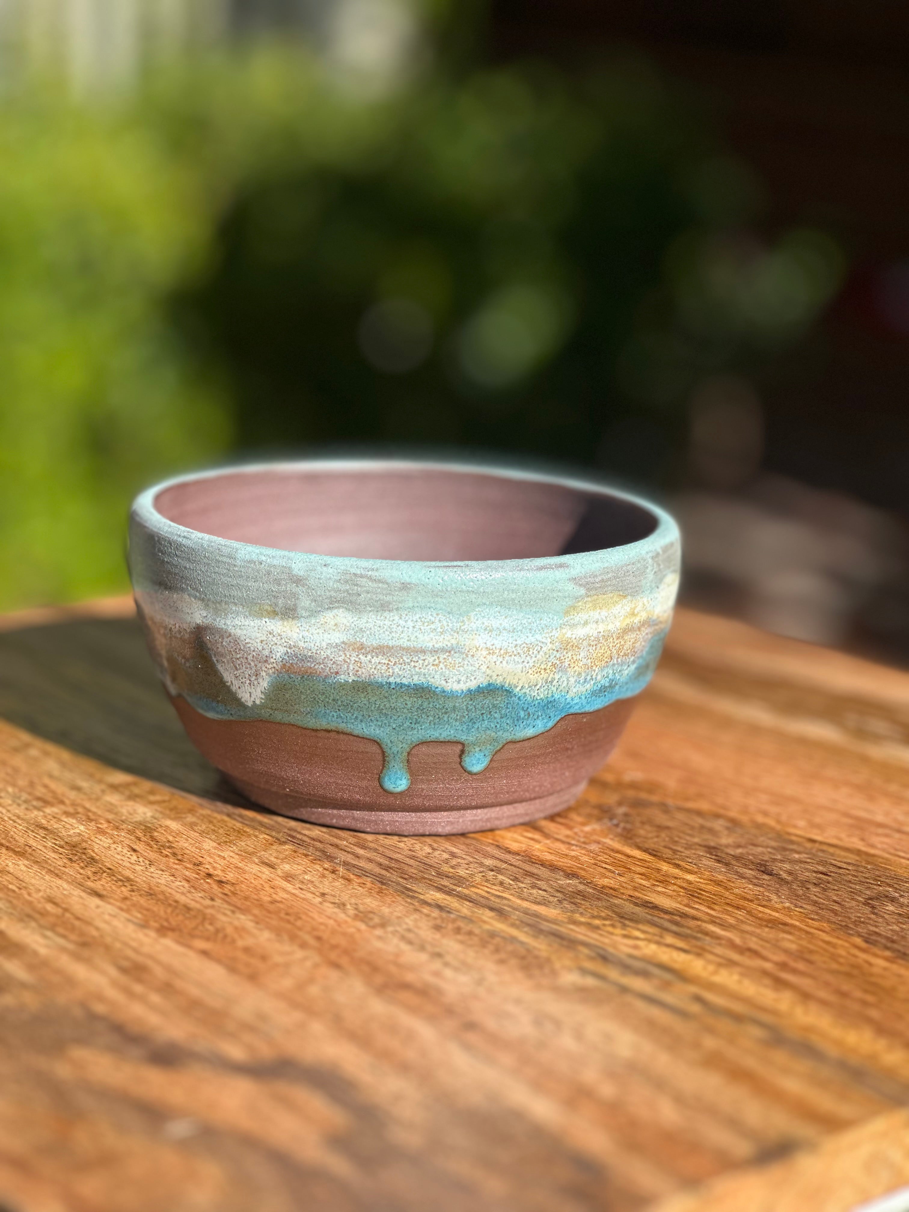 Ceramic Bowl - Teal Bloom