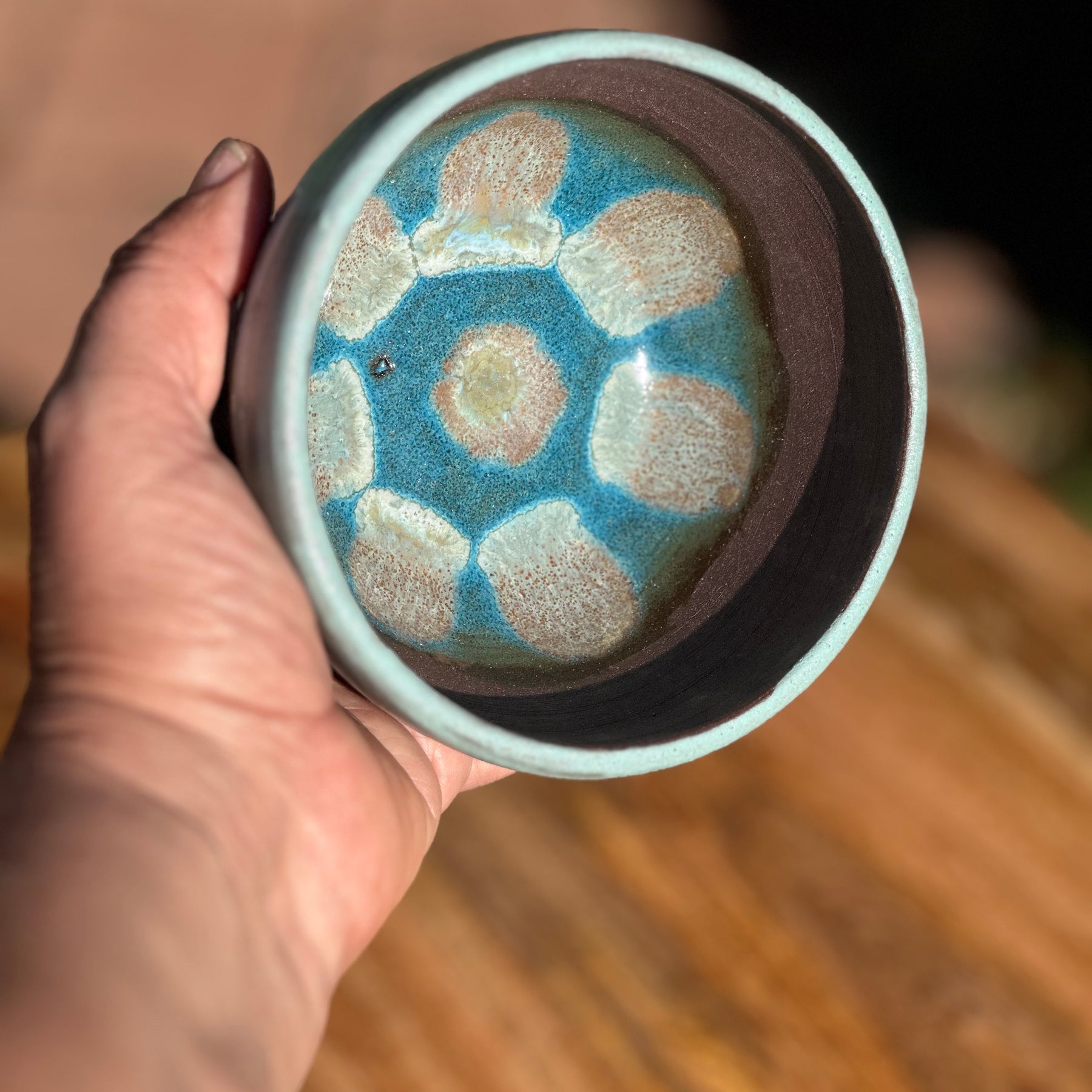 Ceramic Bowl - Teal Bloom