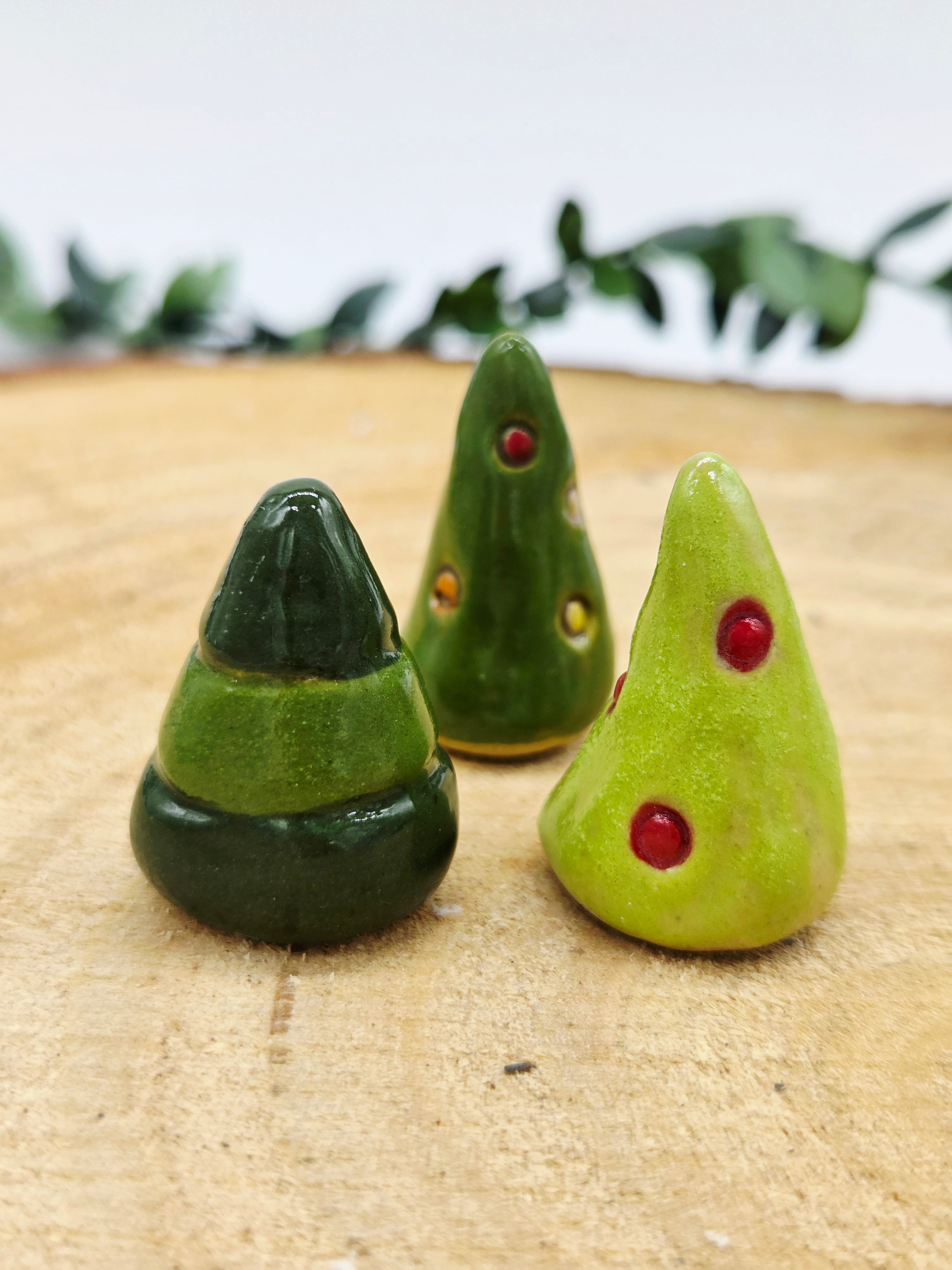 3 x tiny Christmas Ceramics - Trio of Trees
