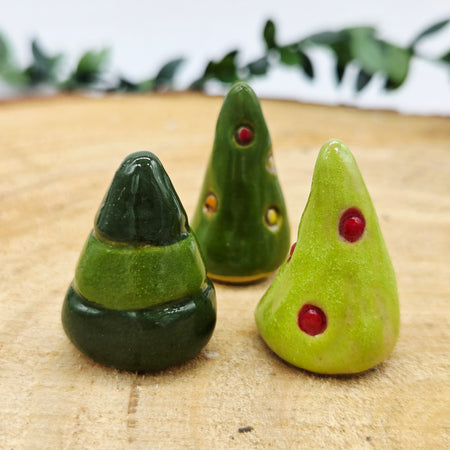 3 x tiny Christmas Ceramics - Trio of Trees