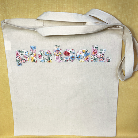 Tote Bag| Gift Bag | Raw Edge Floral Appliqué | Cheeky Afrikaans Word| Custom Word