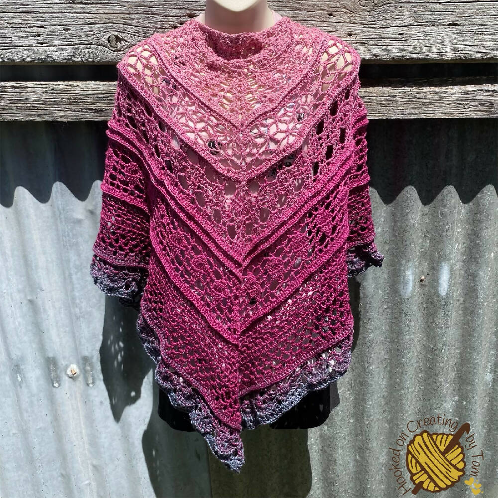 Handmade crochet shawl wrap scarf