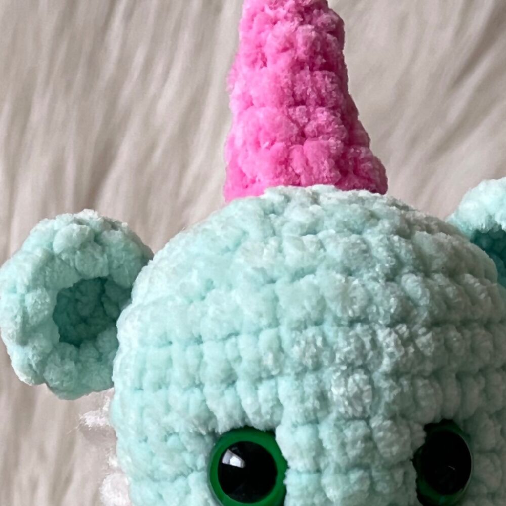 Crochet Unicorn, Whimsy Unicorn - Mint Green