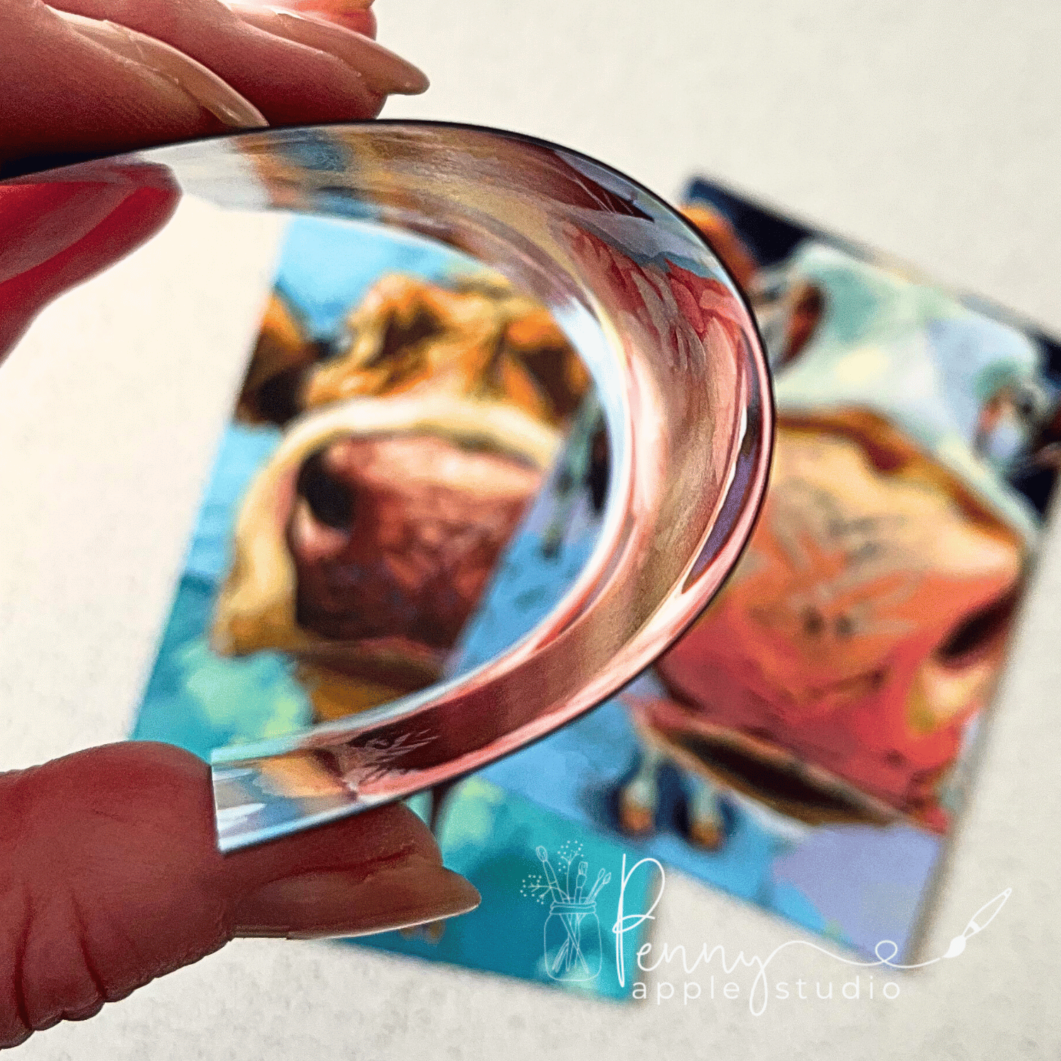 (1) Cow Fridge Magnet – Expressive Mini Art