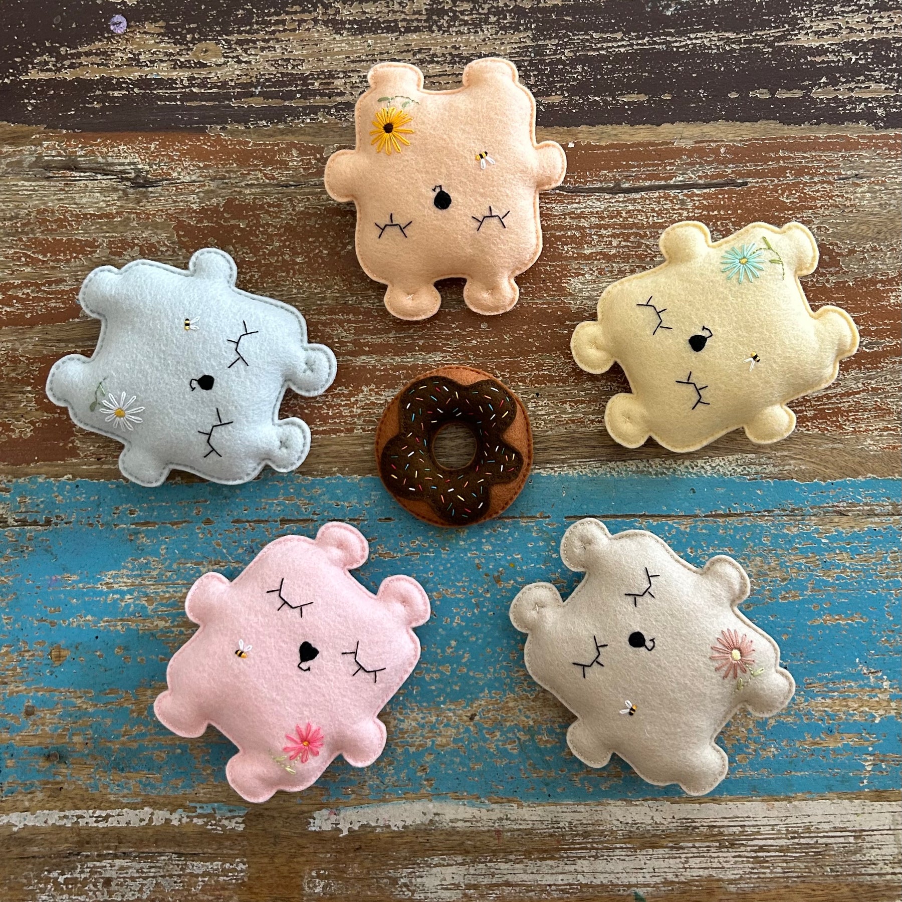 Heirloom Felt Initial & Bear Set, personalised , value set