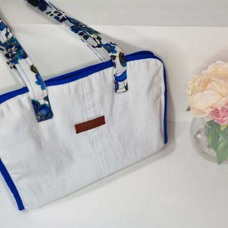 Denim Laptop Tote Handbag, Magnet Closures, Peacock Lining - FREE SHIPPING!