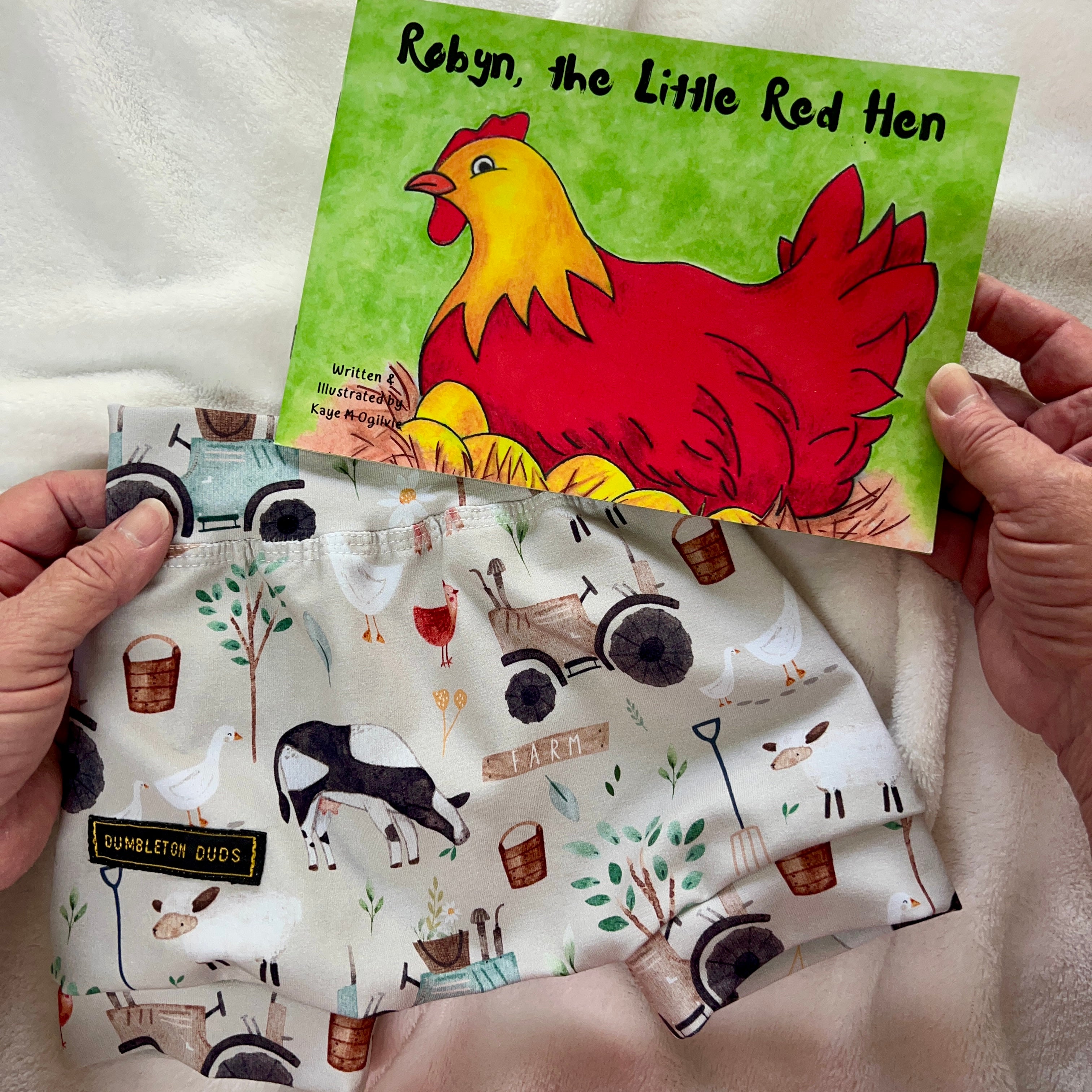 Dumbleton Duds + The Tales of Cackleberry Lodge | Handmade Baby Pants + Australian Author Children’s Book