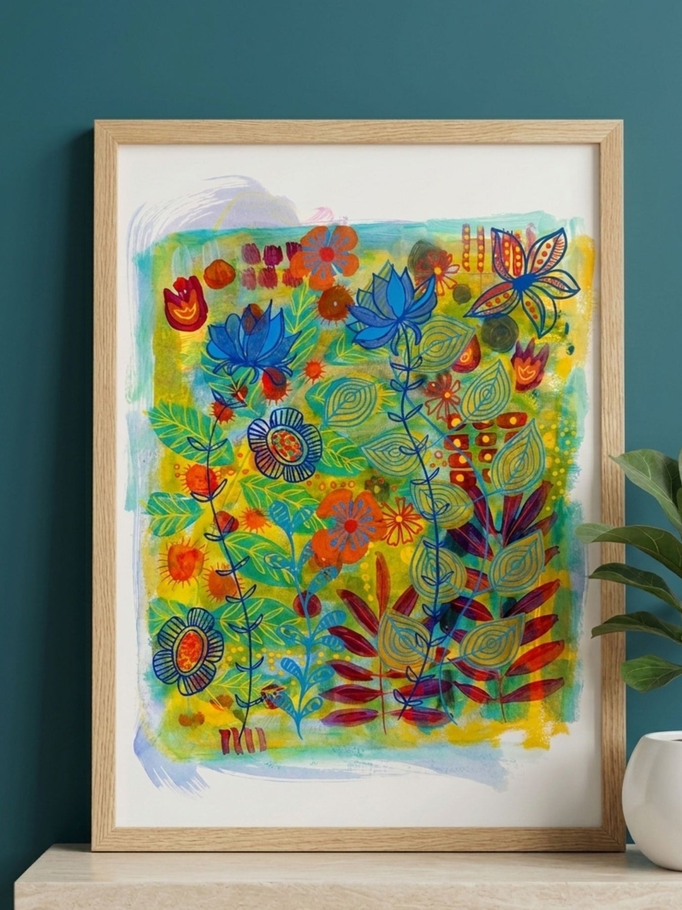 Original Hand Painted Art: Where Wild Things Bloom