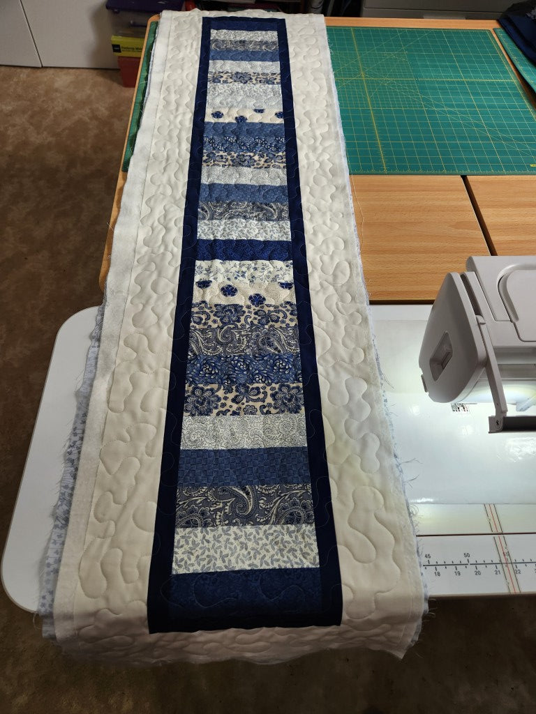 Blue Quilted Table Runner