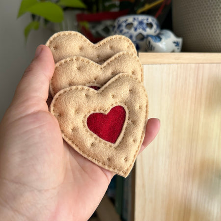 Love heart felt cookies, set of 2, Valentine’s Day