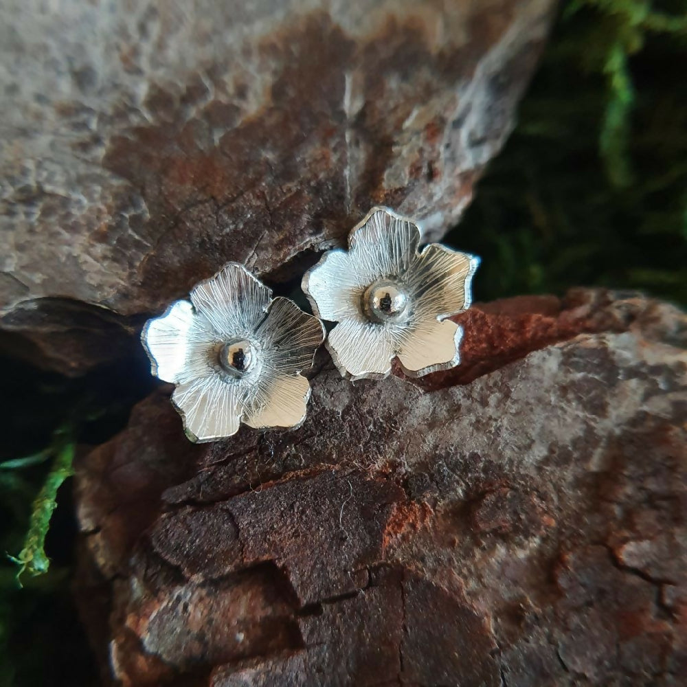 Sterling silver flower studs