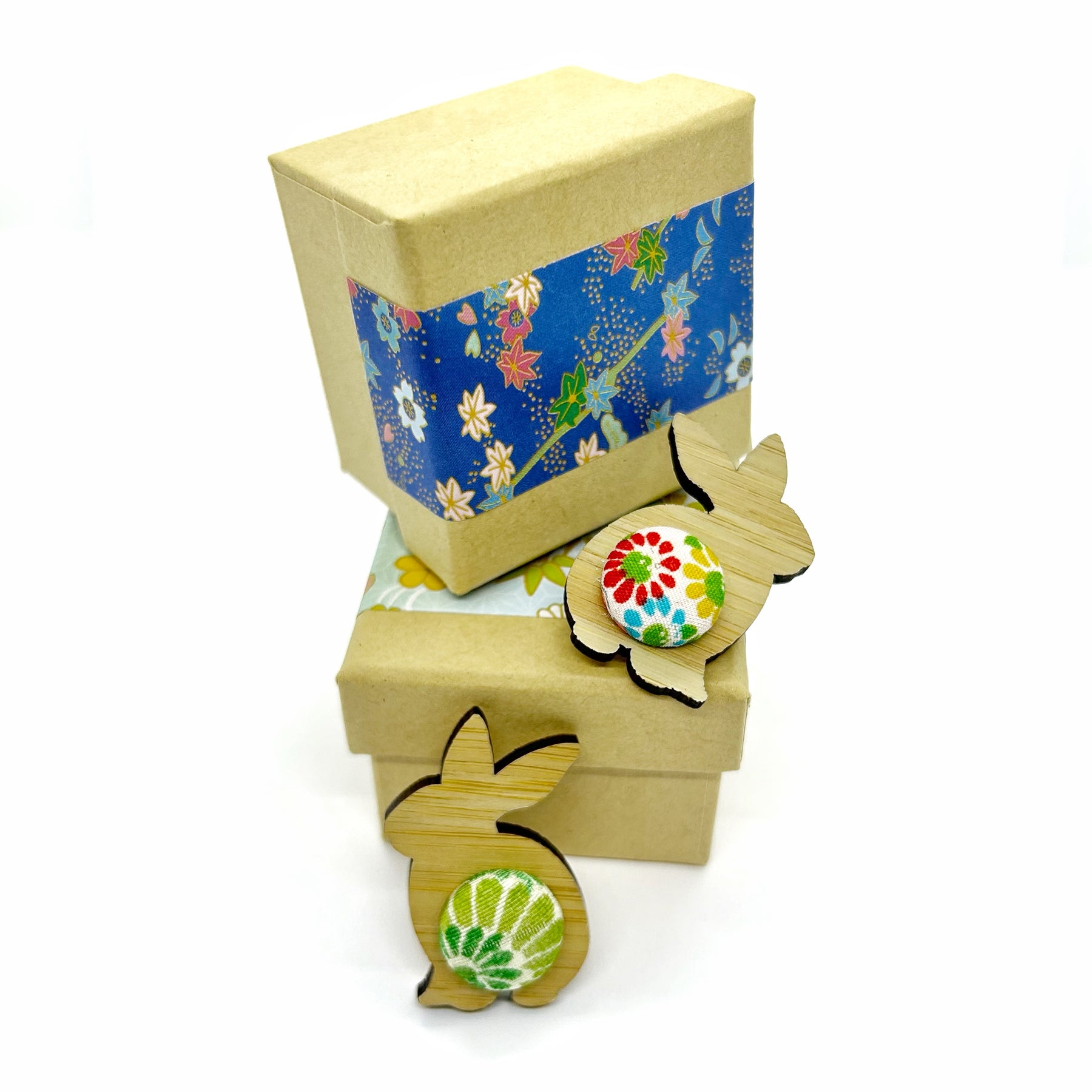 Bunny Brooch with Gift Box - Green