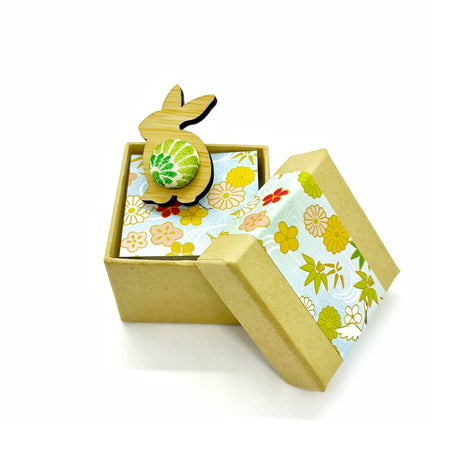 Bunny Brooch with Gift Box - Green