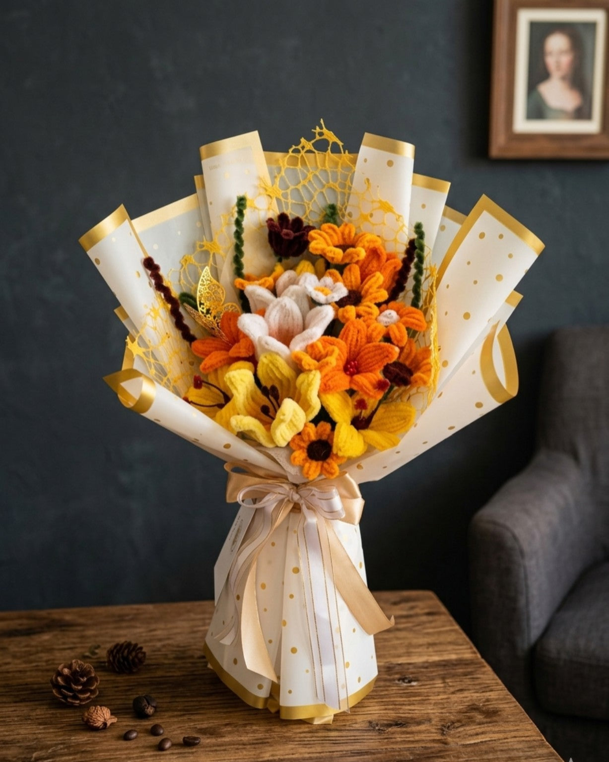 Golden Sunshine Handmade Flower Bouquet
