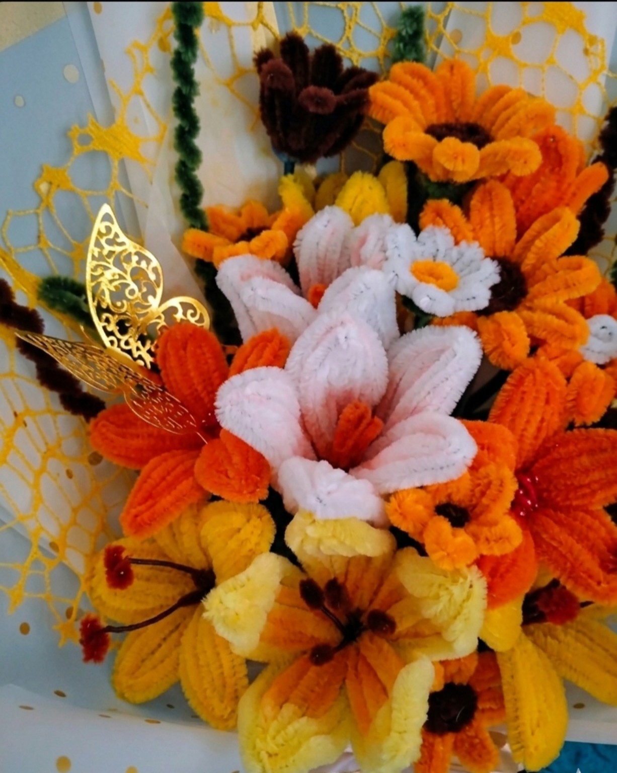 Golden Sunshine Handmade Flower Bouquet