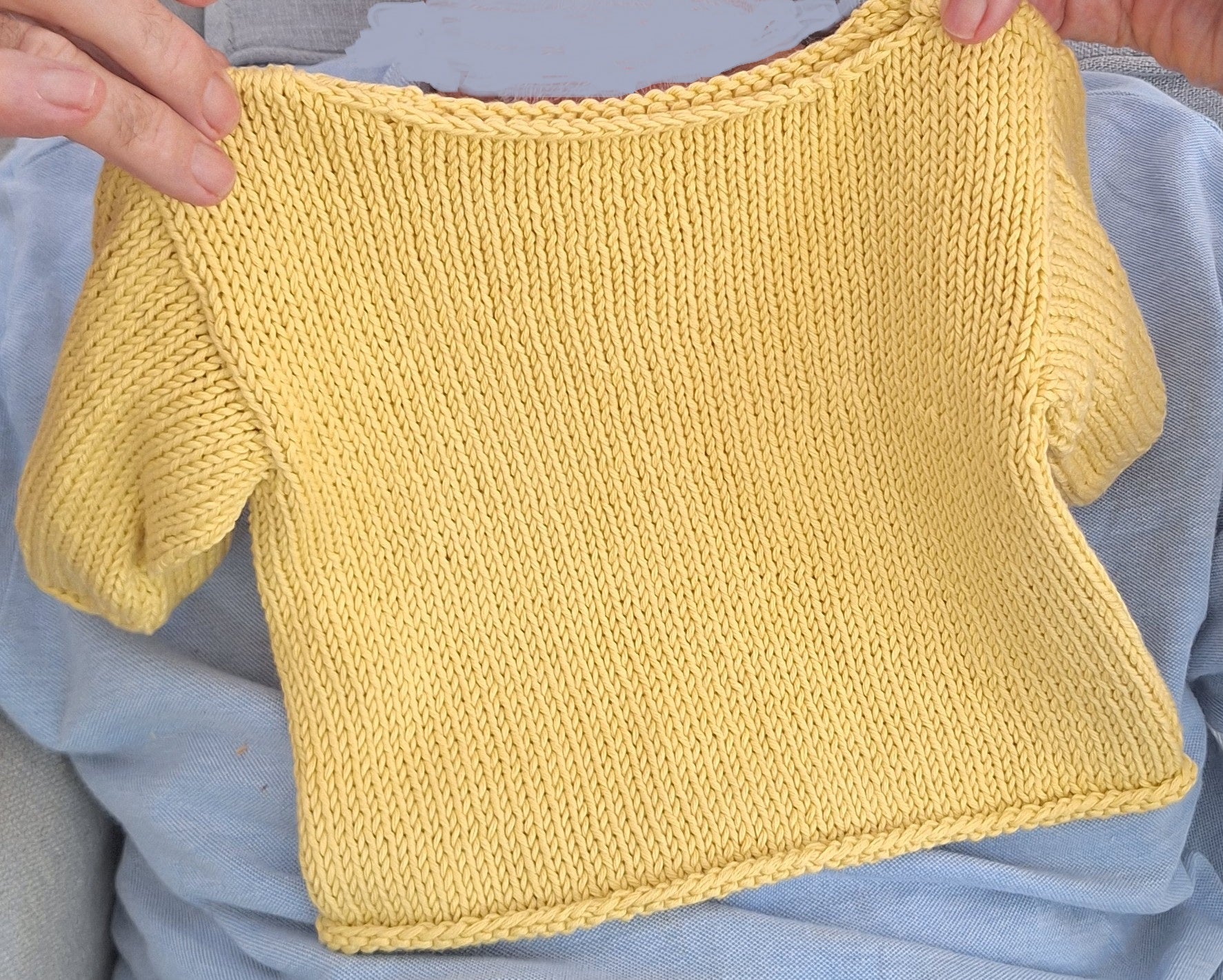 Boxy Baby Sweater in Mustard-yellow 100% Cotton yarn: 0-6 mths