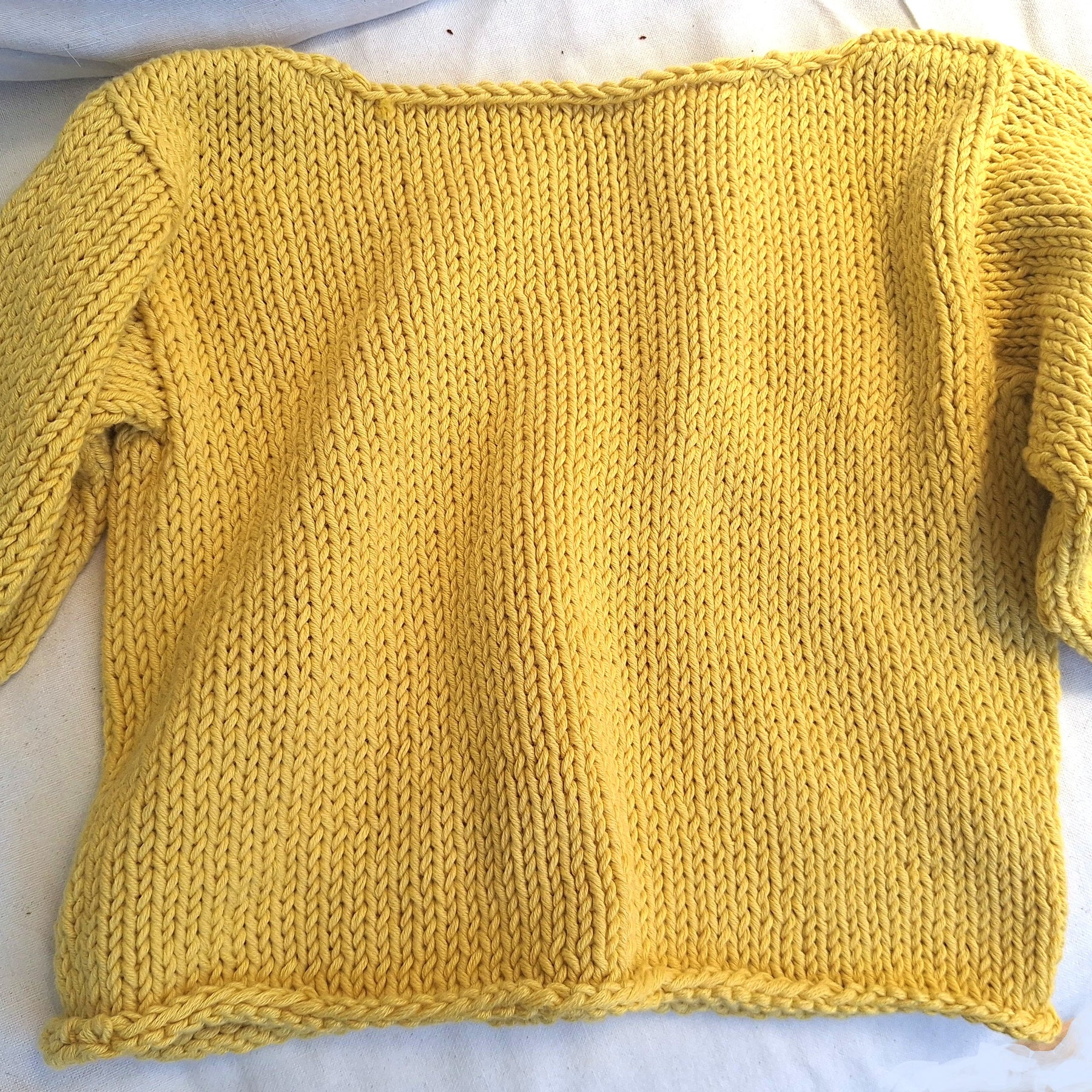 Boxy Baby Sweater in Mustard-yellow 100% Cotton yarn: 0-6 mths