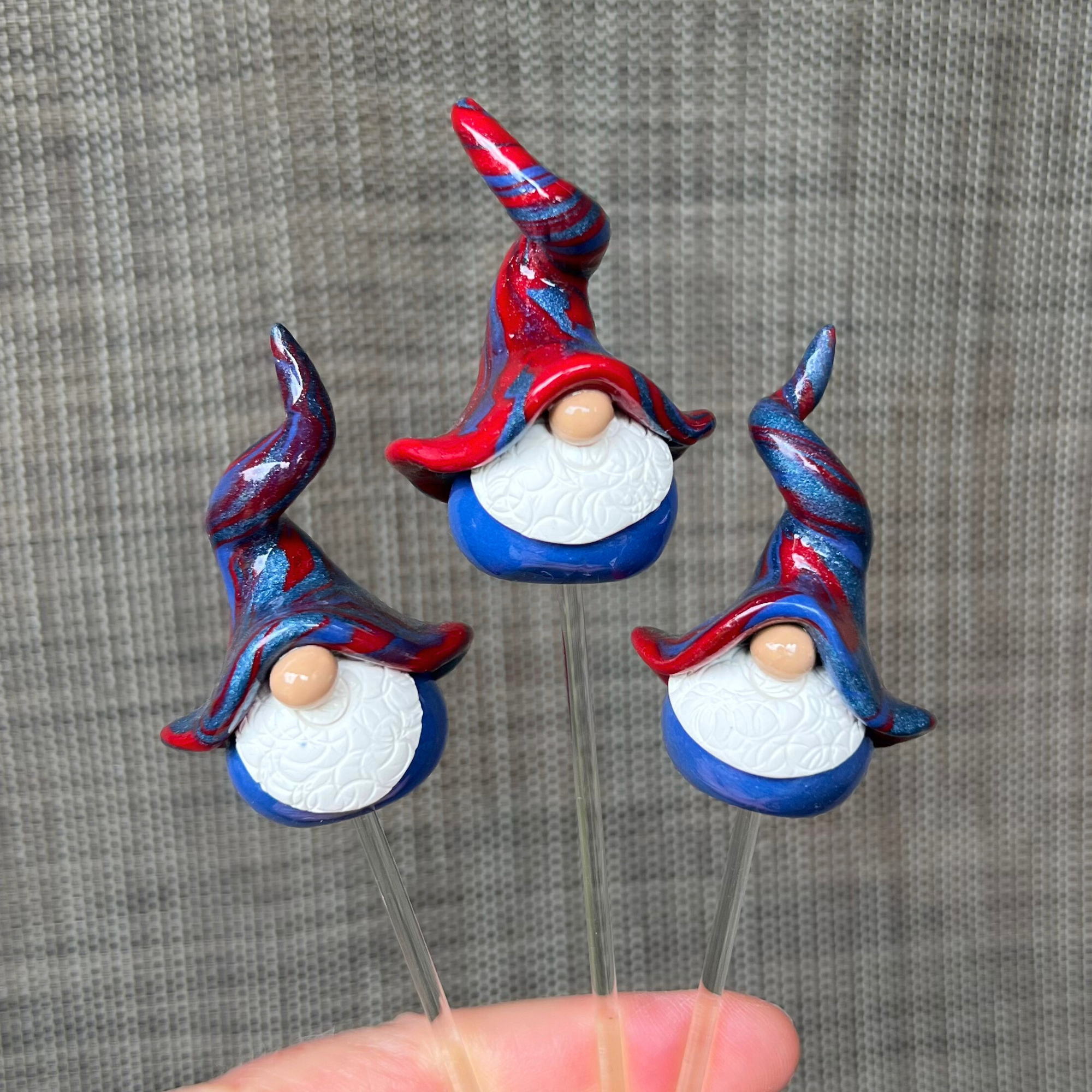 Whimsical gnome trio - Fizzy, Gribble & Dimp