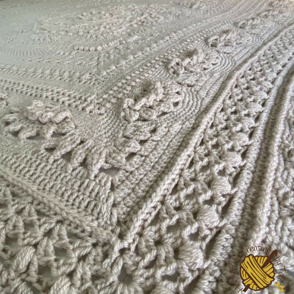 Heirloom quality crochet double bed blanket / quilt / throw