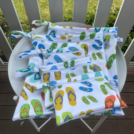 READY MADE Water-resistant wet bags - Sydney Beaches Thongs (The Digi Dame Graphic Designer)