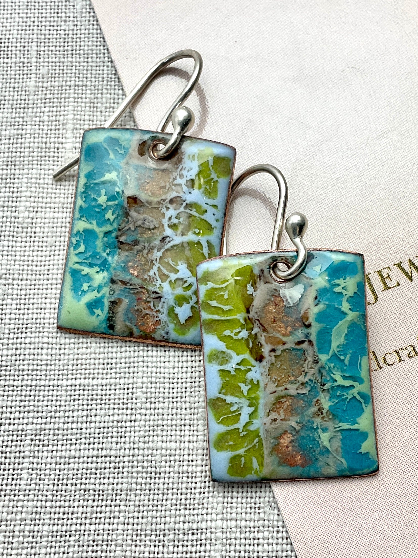 Sand, Sea and Sky. Handmade earrings