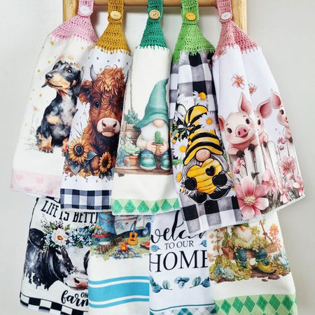 Kitchen Hand Towel | Hanging | Polyester Microfibre | SINGLE LAYER | 9 Styles - 19 - 27