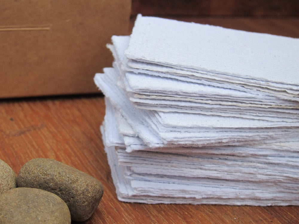 Handmade Recycled paper cards, DIY business tags (50)