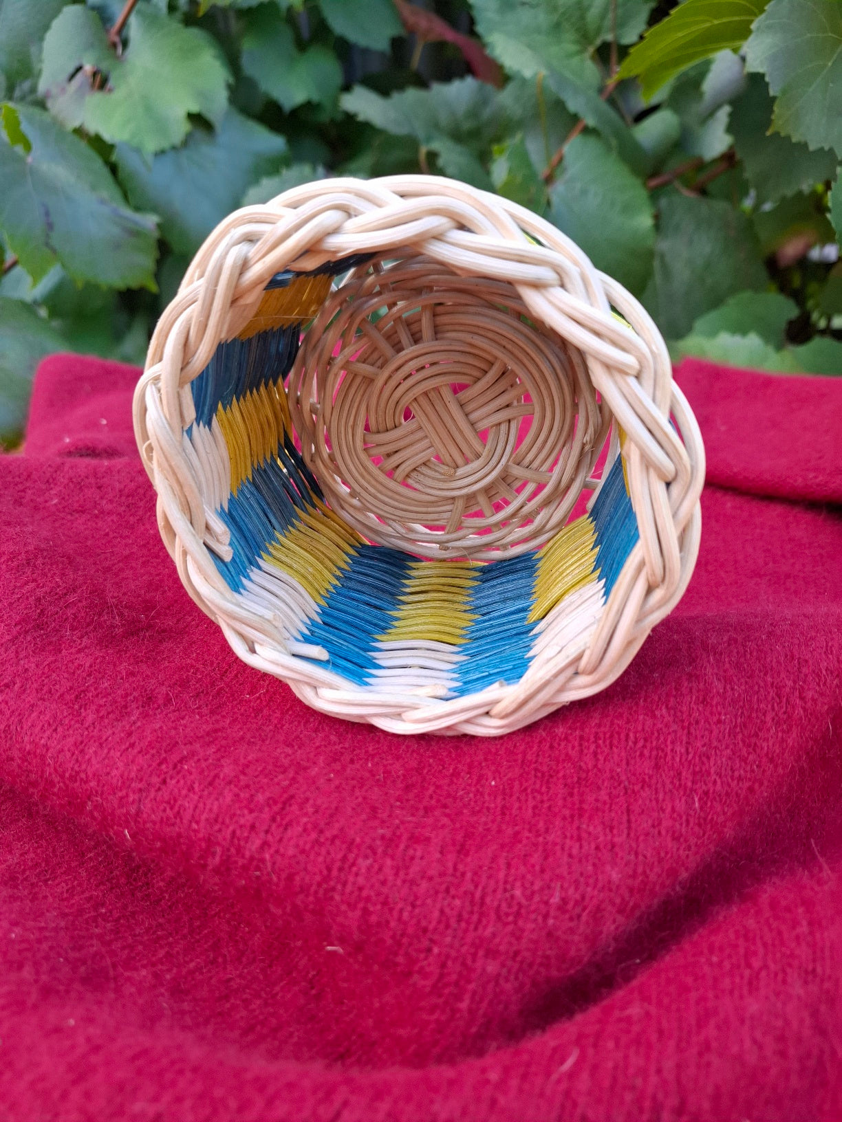 Small blue yellow basket