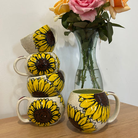 Handmade Sunflower Mugs