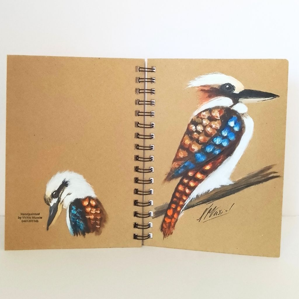 Kookaburra handpainted Notebook Size A5 Lined