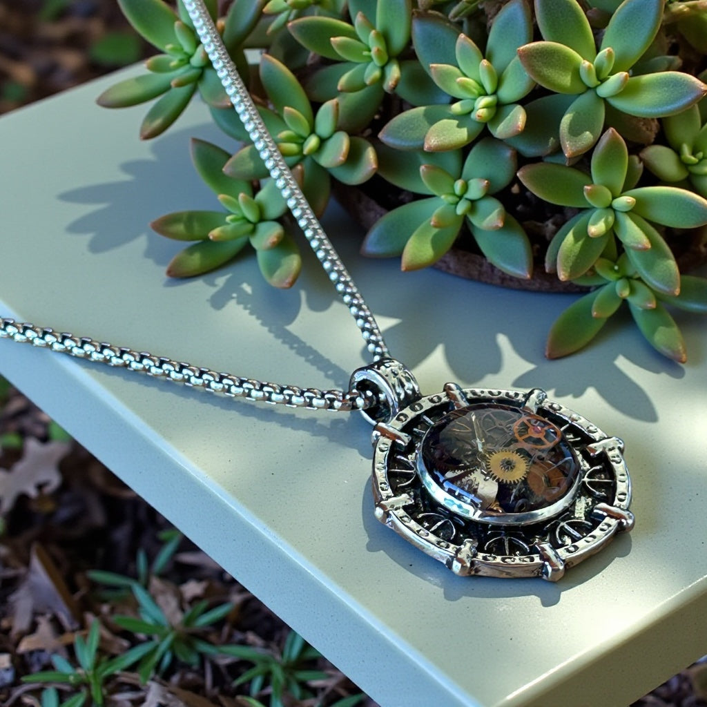 Steampunk watch parts Nordic Mens necklace