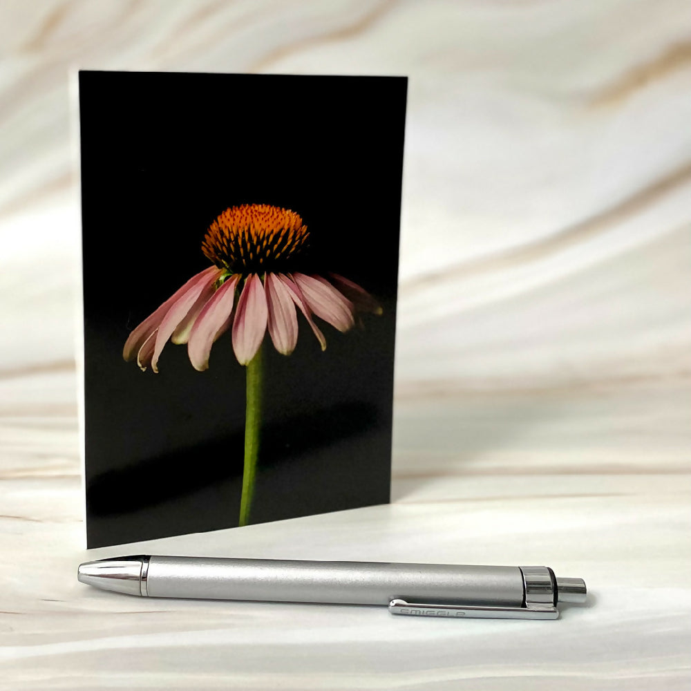 echinacea blank greeting card with pen