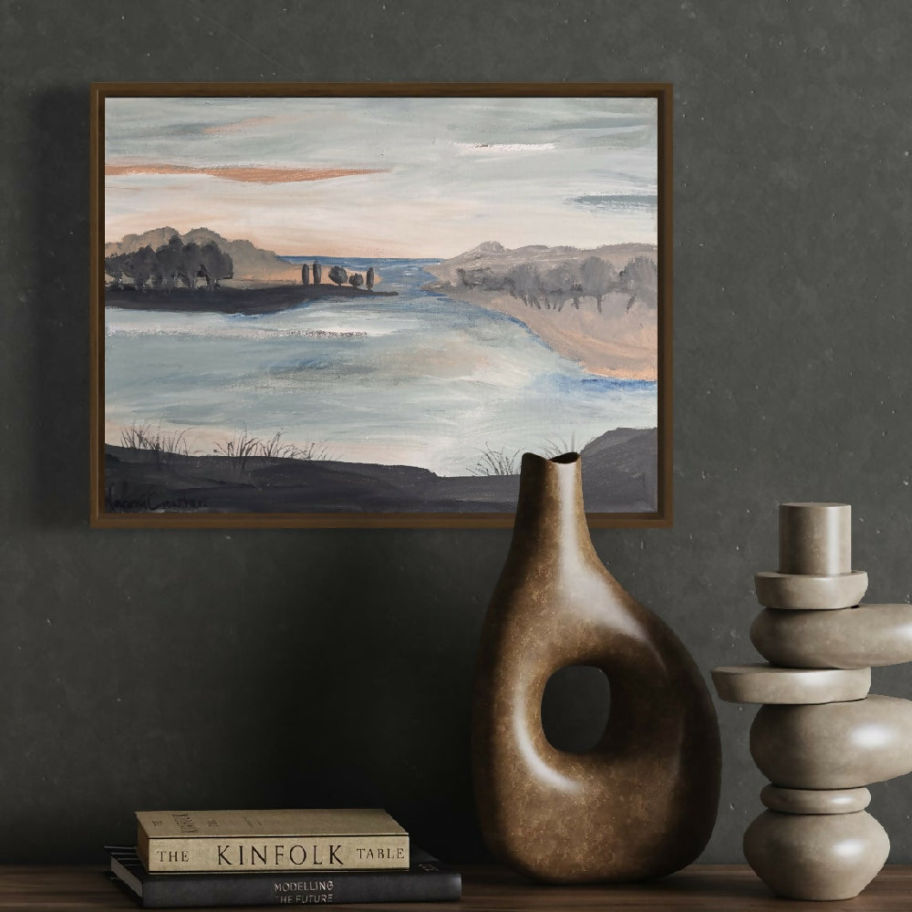 'Coastal Inlet' Framed painting 42x32cm